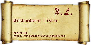 Wittenberg Lívia névjegykártya